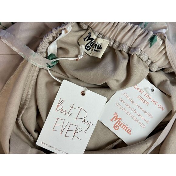 Show Me Your Mumu Amanda Maxi Dress Women XS NWT Bridesmaid Floral Ivory Lined - Picture 6 of 16